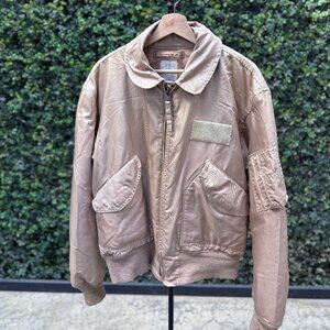 Vintage USAF CWU-45/P Cold Weather Flight Jacket Tan Bomber Military Large